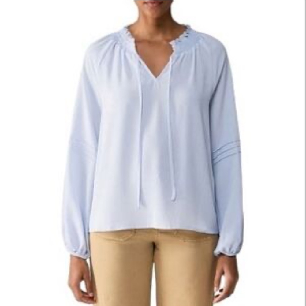Women’s Blouse XXL Social Standard by Sanctuary Tallie Long Sleeve Peasant Blue